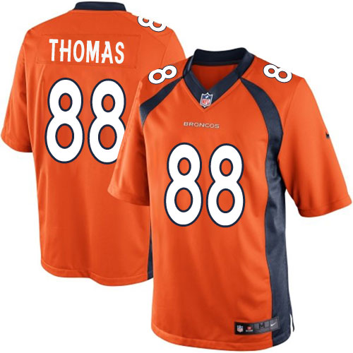 Youth Elite Demaryius Thomas Nike Jersey Orange Home - #88 NFL Denver Broncos